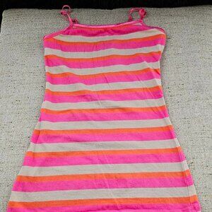 Wet Seal Girl Tank Top Pink/Orange Striped T Shirt Size S
